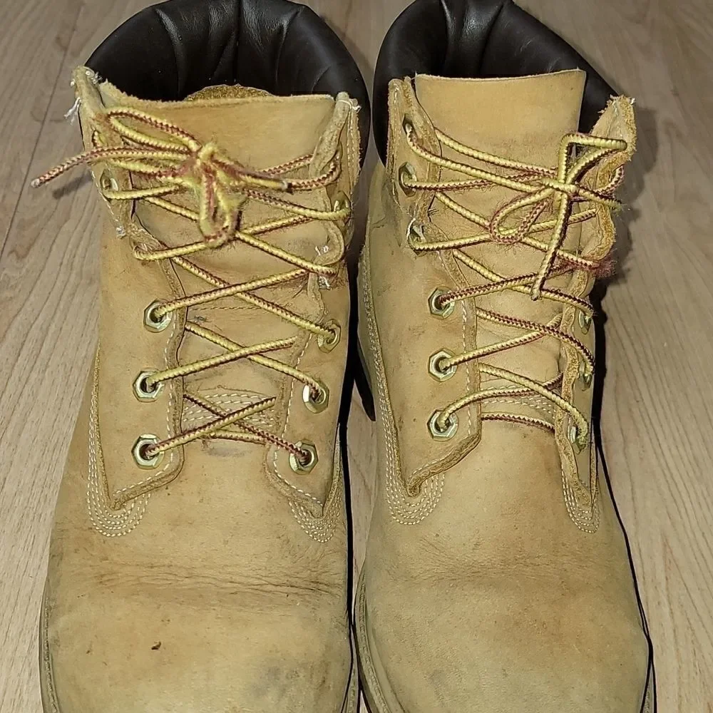 TIMBERLAND 6-INCH NUBUCK LEATHER WATERPROOF BOOTS, SIZE 7